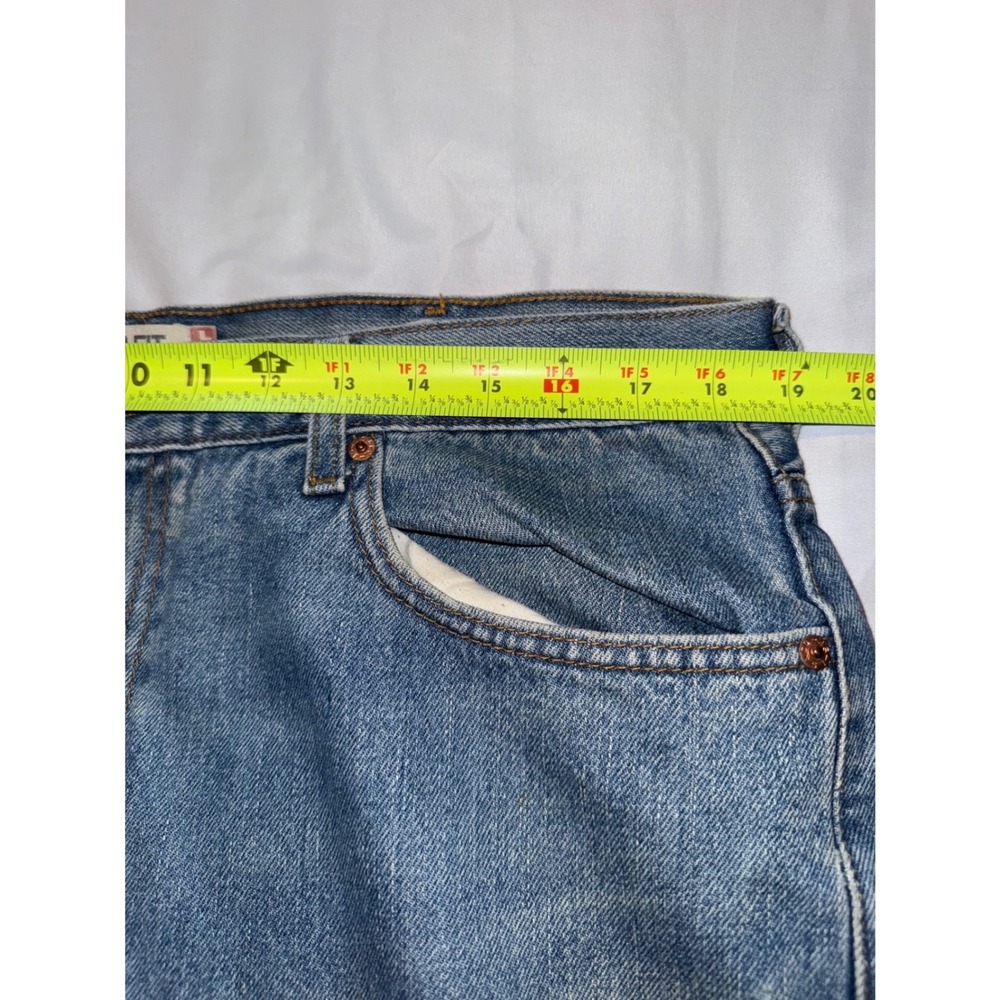 Levis 505 Regular Fit Mens Jeans 38x32 Medium Wash Blue Denim Straight Leg - Picture 7 of 10